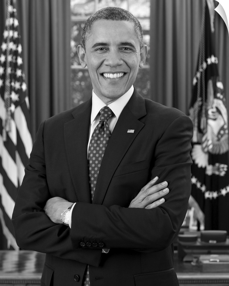 Portrait of Barack Obama, 44th U.S. President, who was the first African American to occupy the office and served from 200...