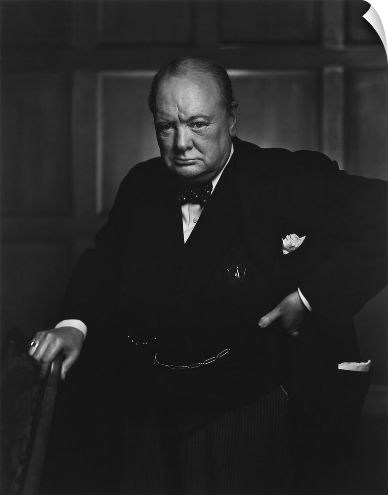 Portrait of Sir Winston Churchill at the Canadian Parliament in December 1941.