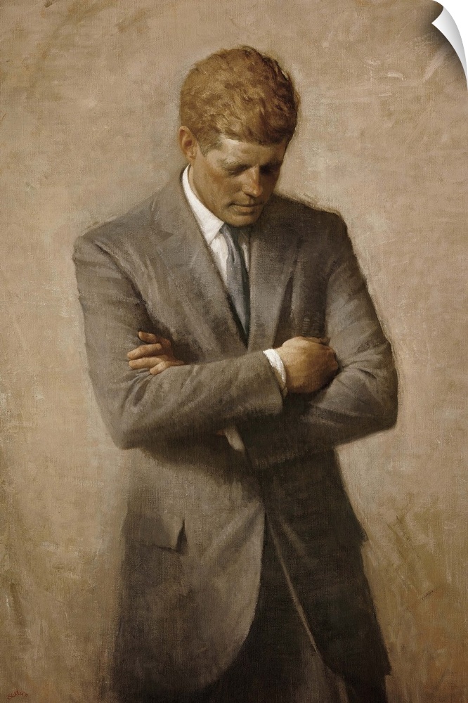 Portrait painting of President John Fitzgerald Kennedy. Original by Aaron Shikler.