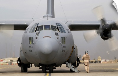 Pre-Flight Inspection Of A C-130 Hercules