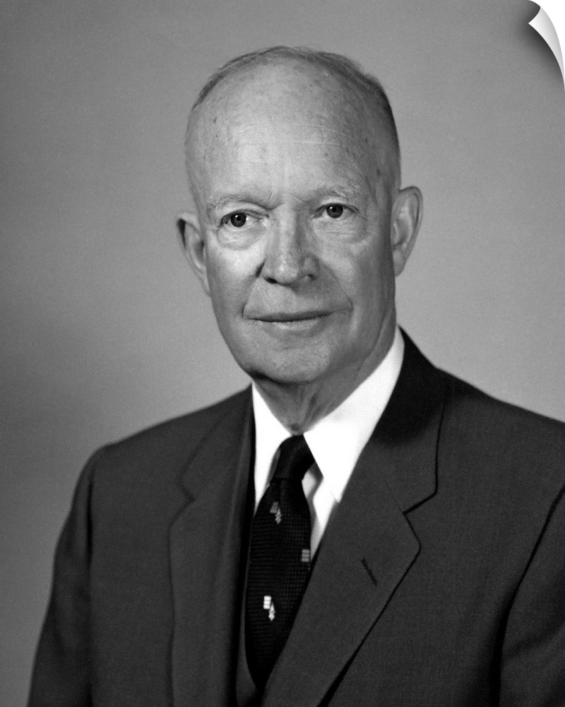 Digitally restored American history photo of President Dwight Eisenhower.