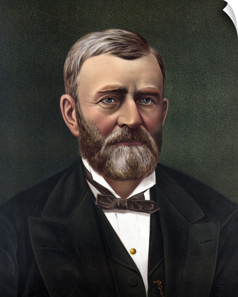 Digitally restored color portrait of President Ulysses S. Grant.