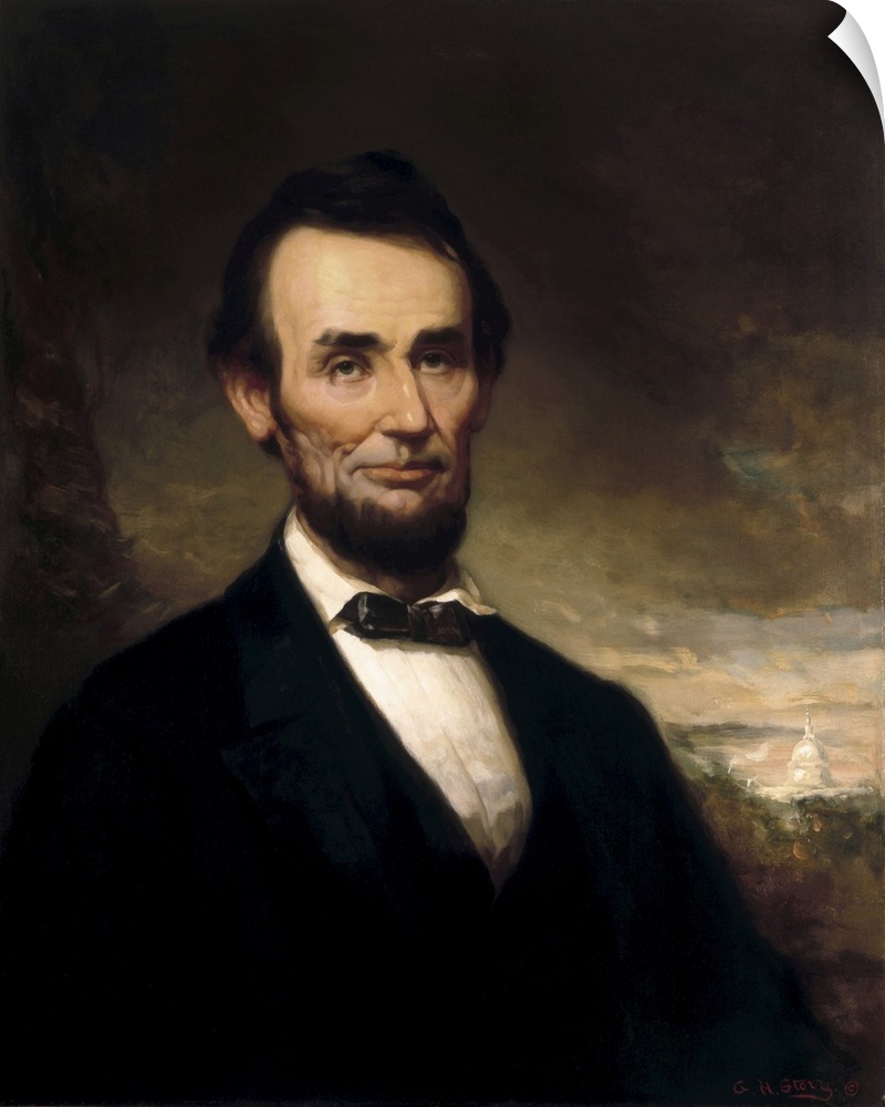 Presidential portrait of the 16th U.S. President, Abraham Lincoln. Original painting by George Henry Story.