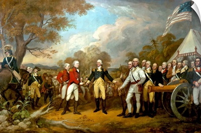 Revolutionary War Painting showing the surrender of British General John Burgoyne