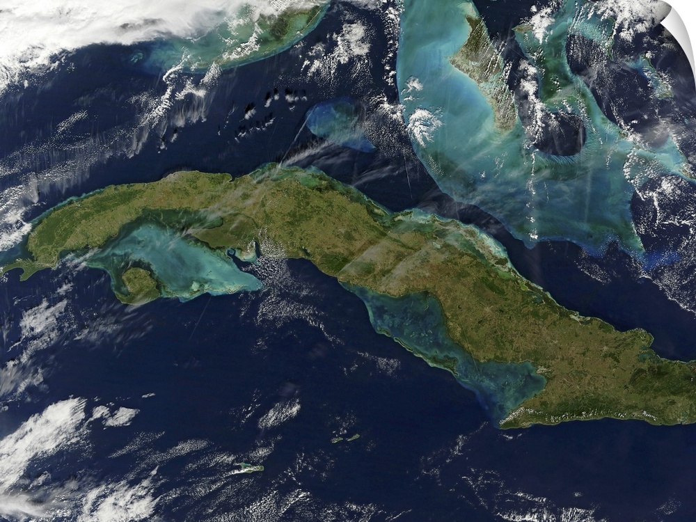 Satellite view of Cuba