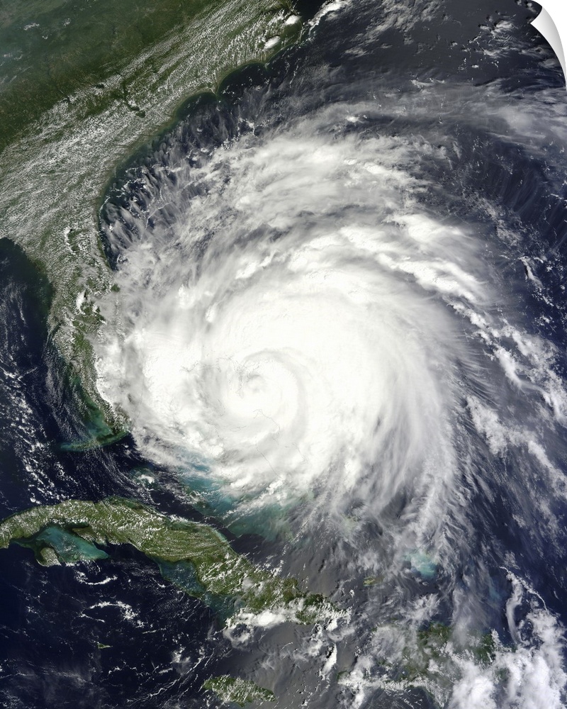 August 25, 2011 - Satellite view of Hurricane Irene over the Bahamas.