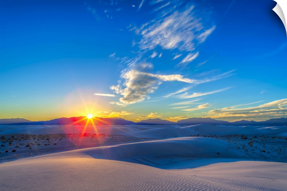 December 10, 2013 - High dynamic range photo of the setting Sun at White Sands National Monument, New Mexico.
