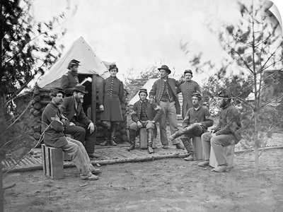Soldiers at camp during the American Civil War