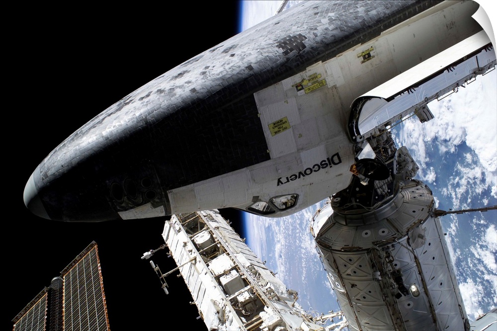 Space Shuttle Discovery docked to the International Space Station