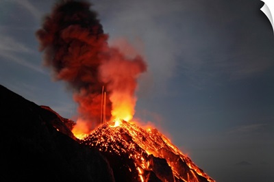 Stromboli eruption Aeolian Islands north of Sicily Italy