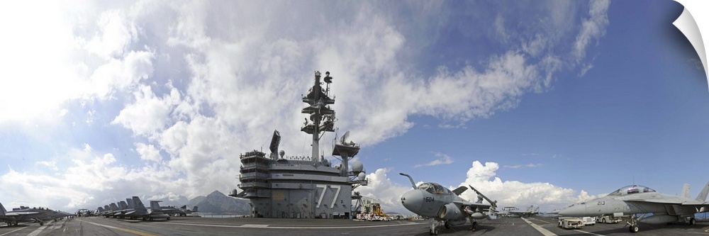 Antalya, Turkey, March 11, 2014 - The aircraft carrier USS George H.W. Bush (CVN 77) is anchored for a port visit in Antal...