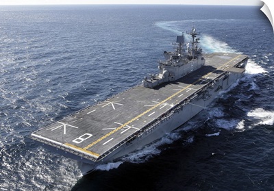 The amphibious assault ship USS Makin Island in the Gulf of Mexico