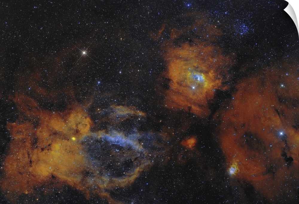 The Bubble Nebula and open star cluster.