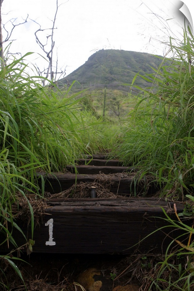 The first step invites hikers up Koko Crater