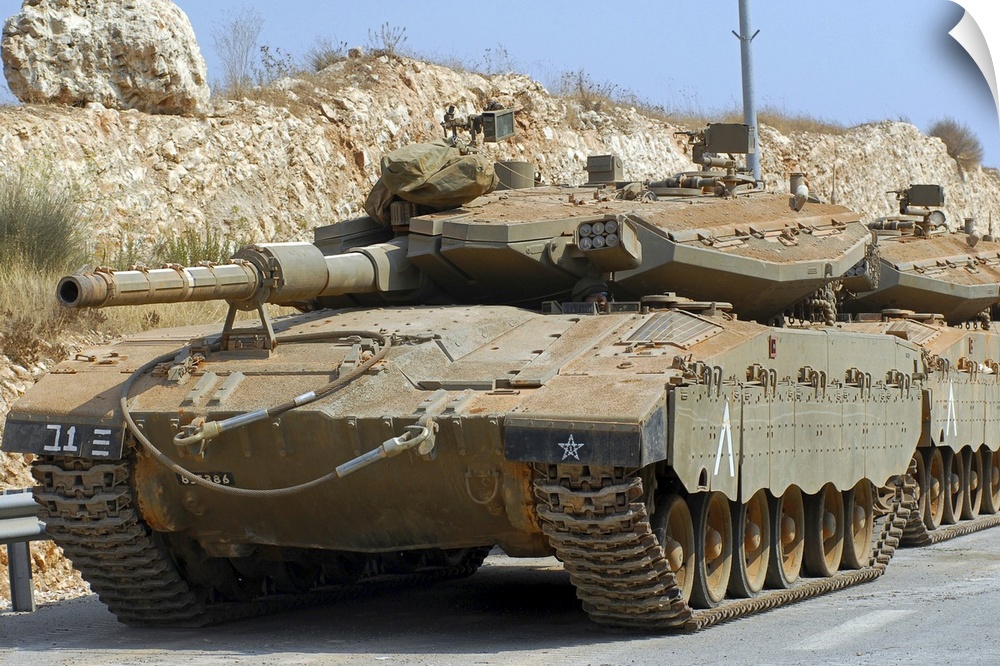 The Merkava Mark IV main battle tank of the Israel Defense Force.
