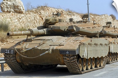 The Merkava Mark IV main battle tank of the Israel Defense Force