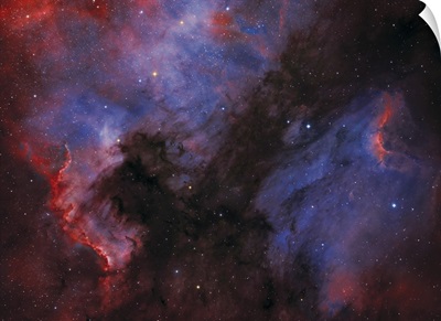 The North America Nebula and Pelican Nebula in the constellation Cygnus