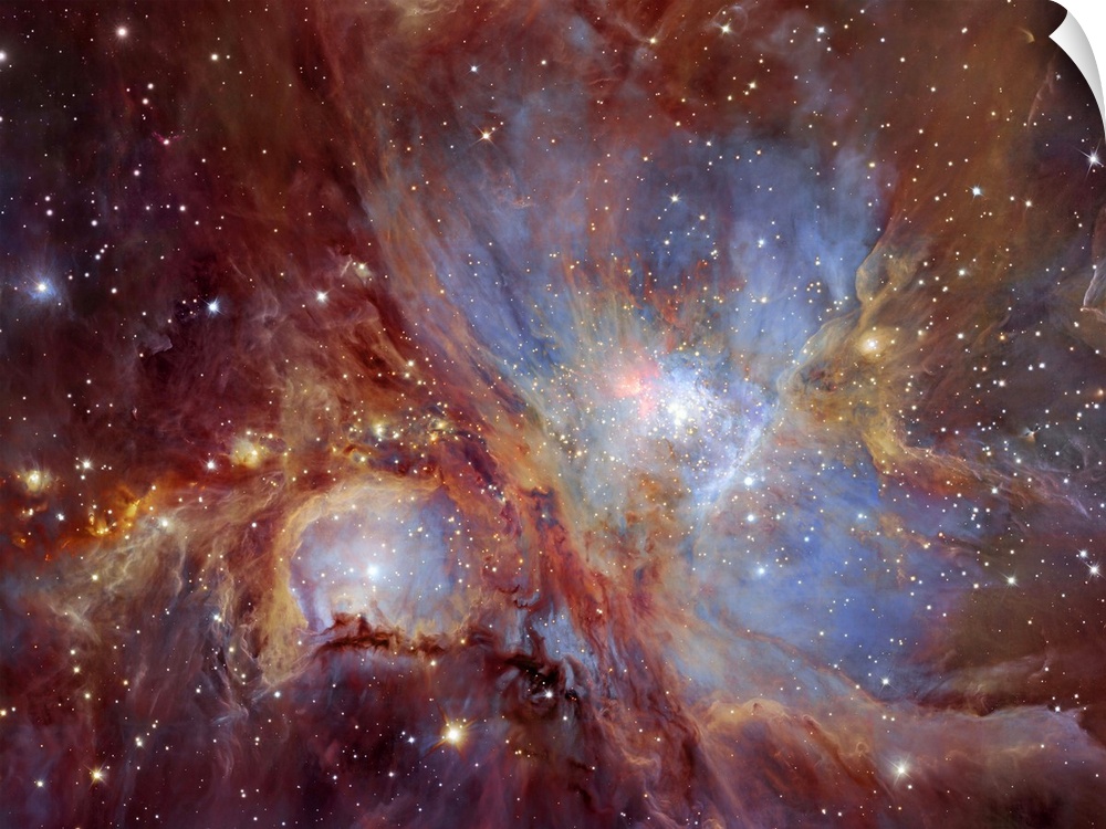 The Orion Nebula in infrared light. This spectacular image of the Orion Nebula star-formation region was obtained from mul...