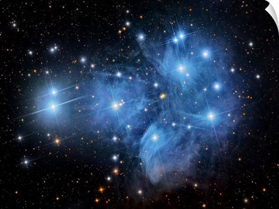 The Pleiades open star cluster in the constellation of Taurus