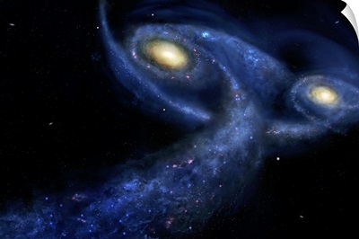 The predicted collision between the Andromeda galaxy and the Milky Way