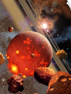 The primordial Earth being formed by asteroid like bodies