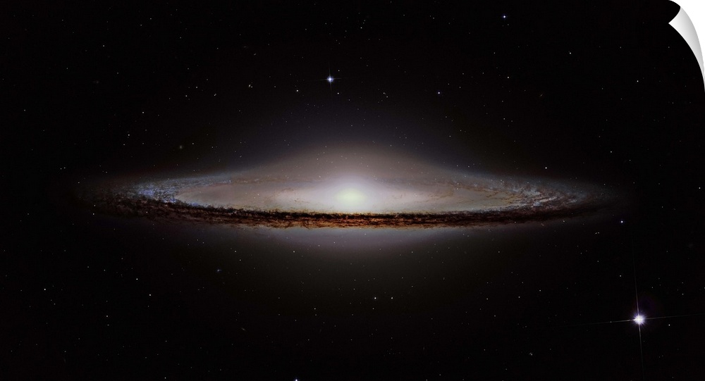 The Sombrero Galaxy, an unbarred spiral galaxy in the constellation Virgo.