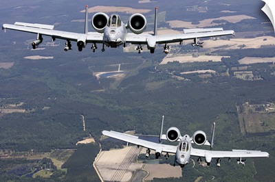 Two A-10C Thunderbolt aircraft near Moody Air Force Base, Georgia