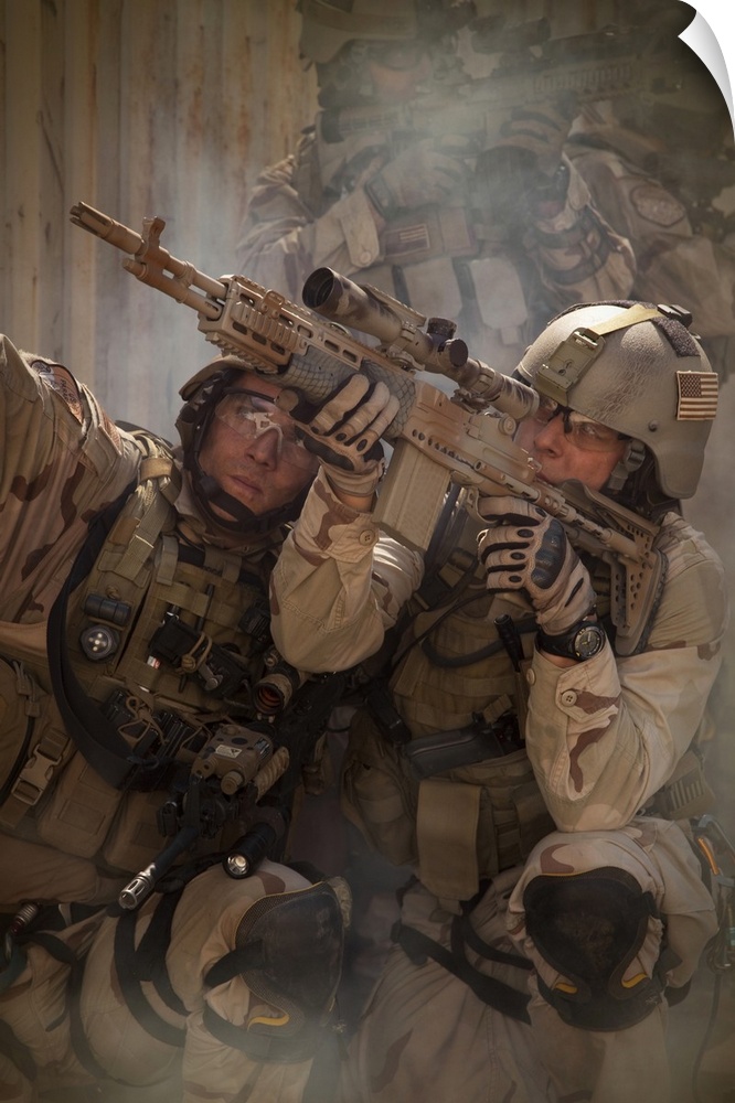 U.S. Air Force CSAR Parajumpers during a combat scene.