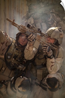 U.S. Air Force CSAR Parajumpers during a combat scene