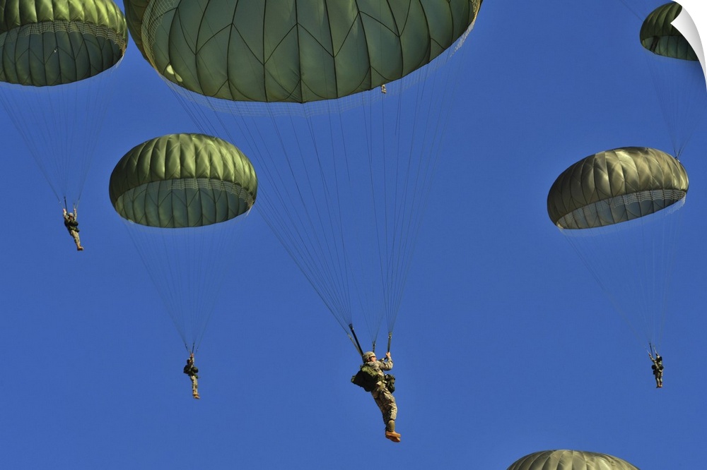 October 11, 2012 - U.S. Army paratroopers participate in a personnel drop during Large Package Week (LPW)/Joint Operationa...