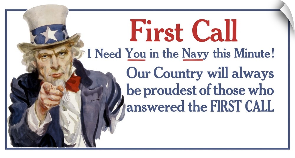Uncle Sam vintage war poster.