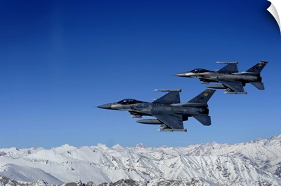 US Air Force F16 Fighting Falcons conduct operations over eastern Afghanistan