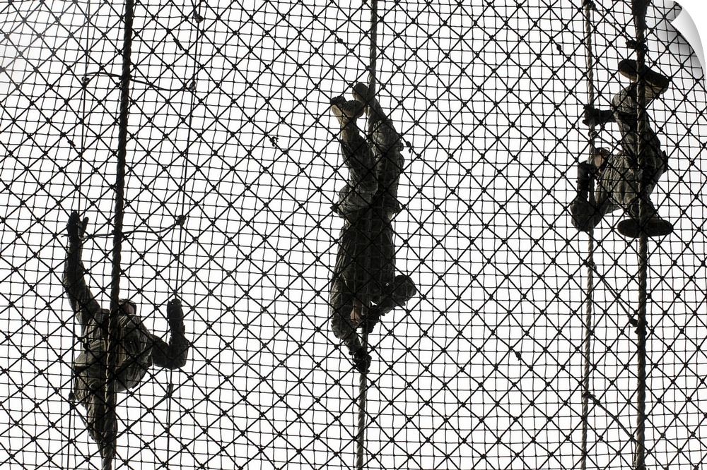 January 16, 2008 - U.S. Army recruits complete an obstacle at Victory Tower during basic combat training at Fort Jackson, ...