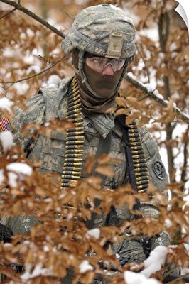 US Army Soldier Conducts A Dismounted Patrol