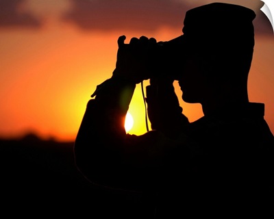 US Army Specialist Scans The Horizon
