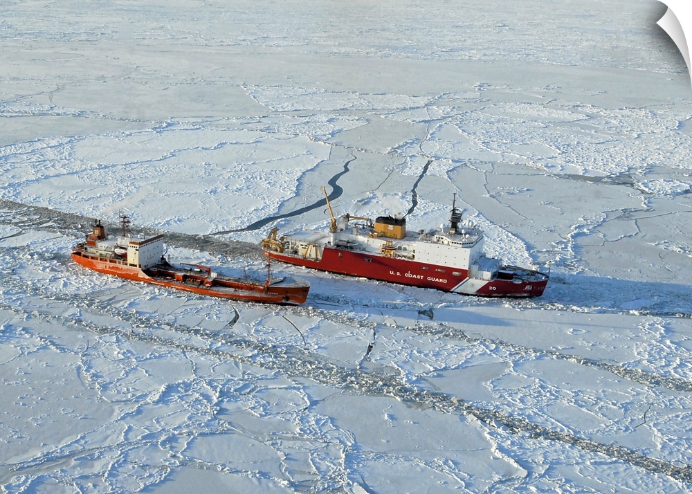 January 6, 2012 - The USCGC Healy (WAGB-20) breaks ice around the Russian-flagged tanker Renda 250 miles south of Nome, Al...