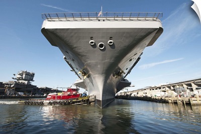 USS Theodore Roosevelt pulls out of Newport News Shipyard
