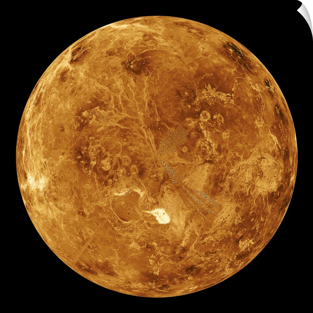 The planet Venus entirely takes up this large piece with a black background.