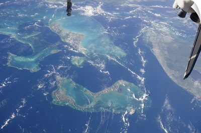 View from space featuring the Bahama Islands and part of peninsular Florida