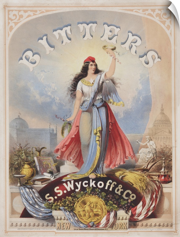 Vintage Advertisement For Bitters Sold By S S Wyckoff & Co Of New York, New York