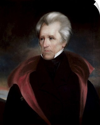 Vintage American History Painting Of President Andrew Jackson