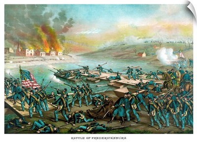 Vintage Civil War print of the Battle of Fredericksburg