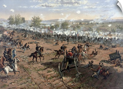Vintage Civil War print of the Battle of Gettysburg