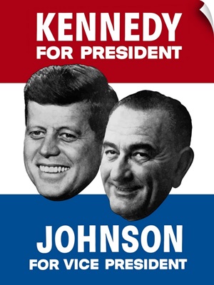 Vintage election poster showing the 1960 Democratic nominees