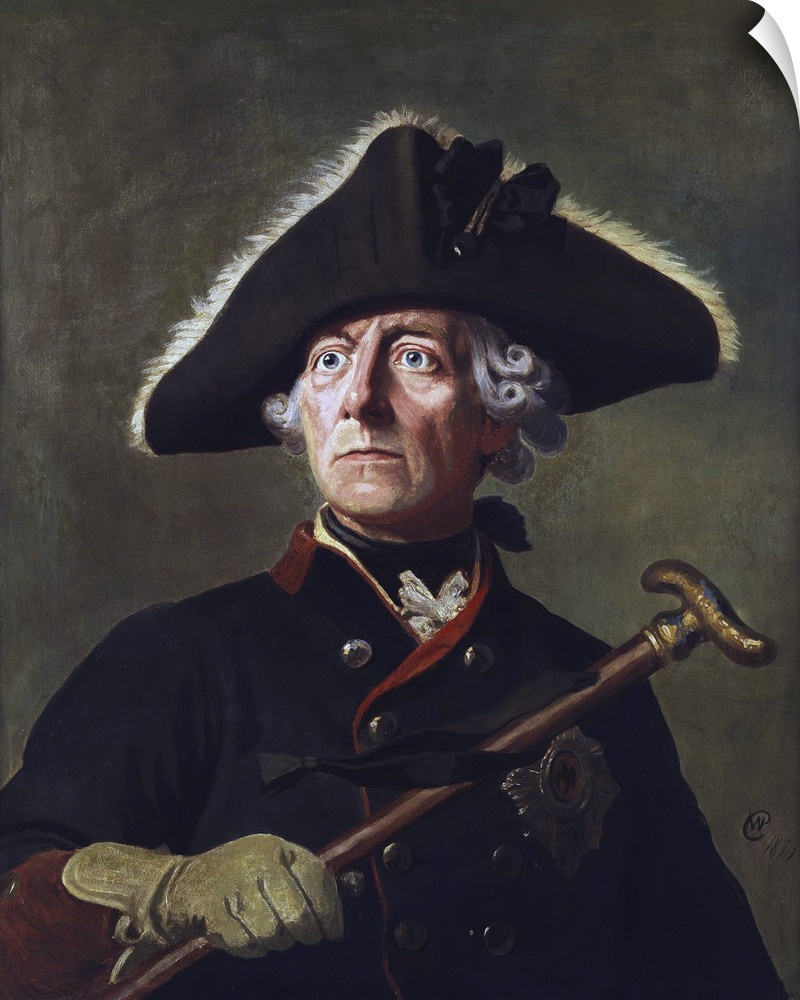 Vintage painting of Frederick the Great. Frederick II was the King of Prussia from 1740 until 1786. Original painted by Wi...