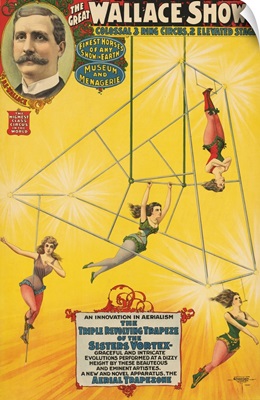 Vintage Poster For The Great Wallace Shows Circus Of The Sisters Vortex, 1898