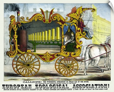 Vintage Poster Of A Calliope Steam Organ Used In Circuses