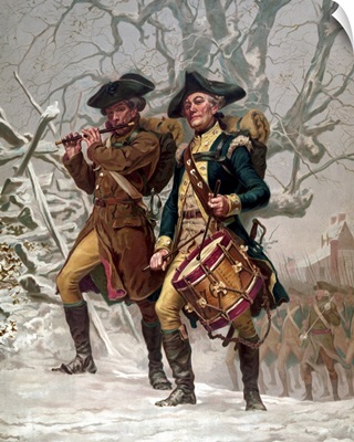 Vintage Revolutionary War Print of American minutemen