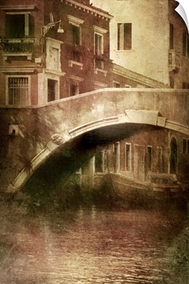 Vintage shot of venetian canal, Venice, Italy