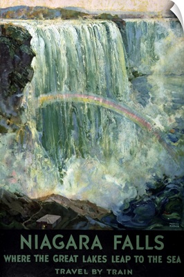 Vintage Travel Poster Of Niagara Falls With A Rainbow In The Mist, 1925
